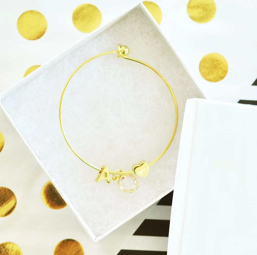 Gold Monogram Bracelet - Gold Insert