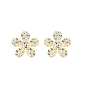 Golden Petal Diamond Gold Studs