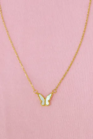 Golden Shell Butterfly Necklace