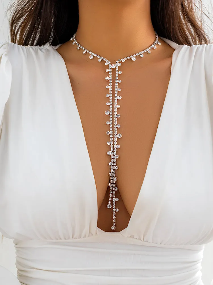 Goth Sexy Shiny Rhinestone Chain Necklace