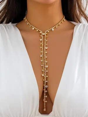 Goth Sexy Shiny Rhinestone Chain Necklace