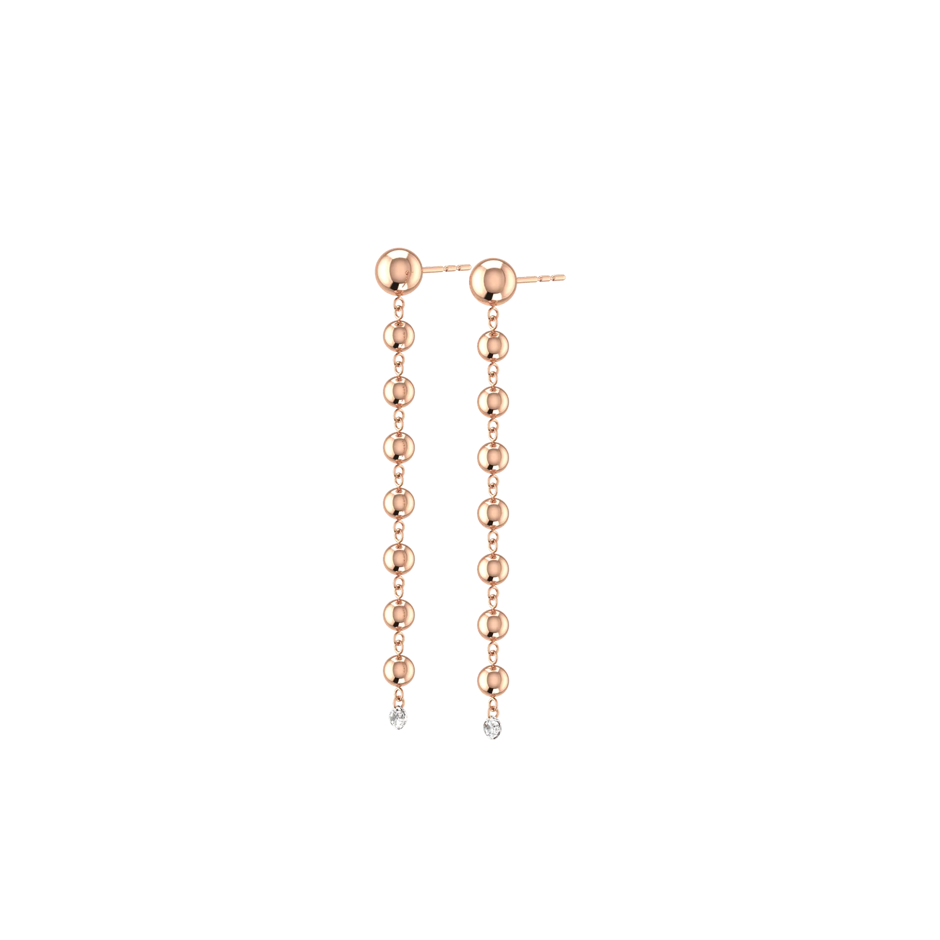 Grand cascade nude earrings