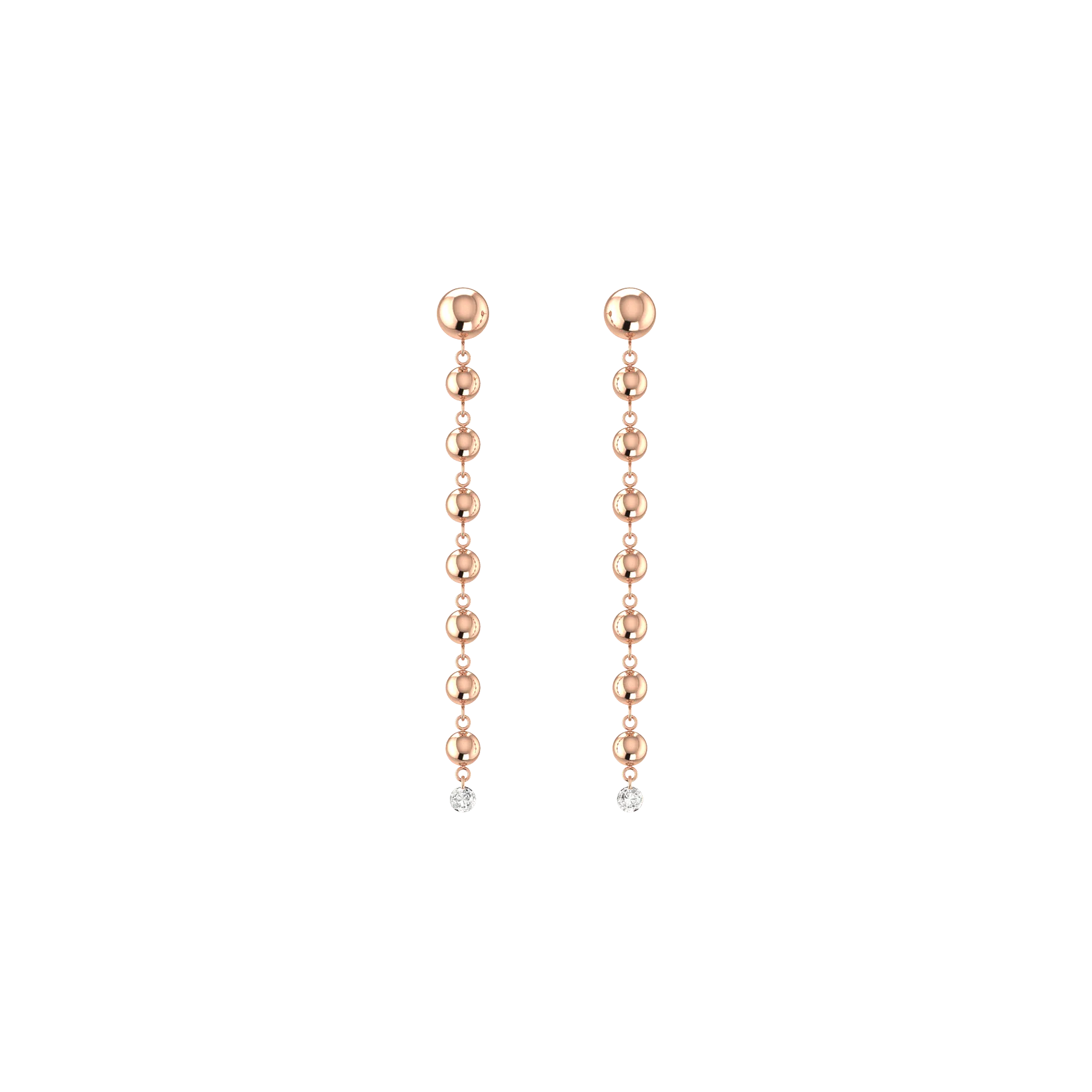 Grand cascade nude earrings