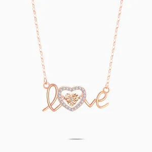 I love You Necklace in Rose Gold