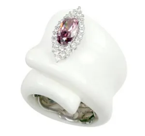 Isabelle - White Resin with CZ Ring