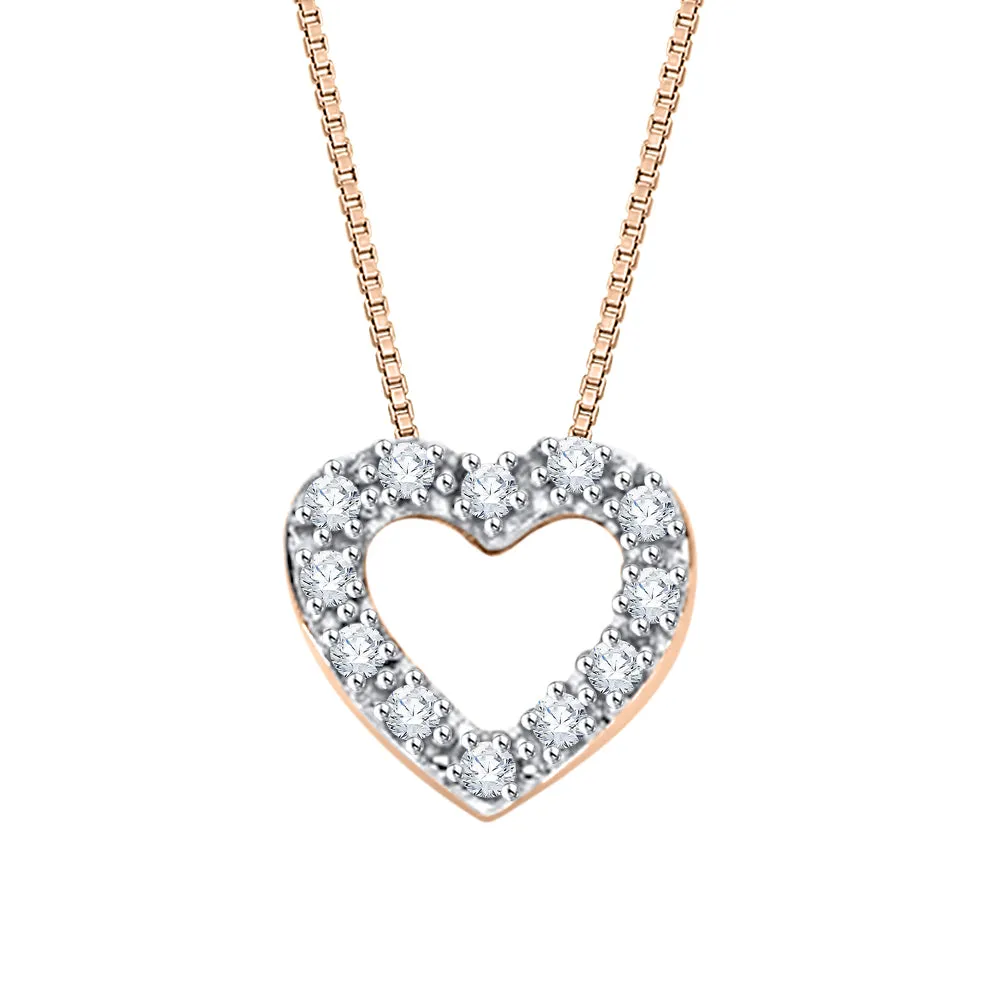 KATARINA 1/10 cttw Diamond Heart Pendant Necklace