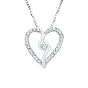 KATARINA Diamond Heart Pendant Necklace (1/6 cttw GH, I2/I3)