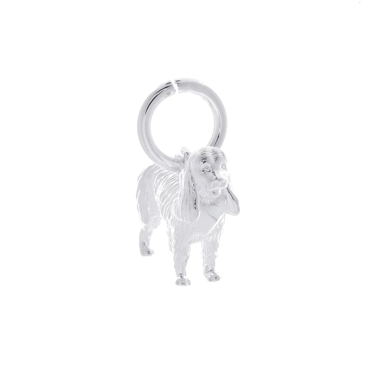 King Charles Spaniel Silver Dog Charm