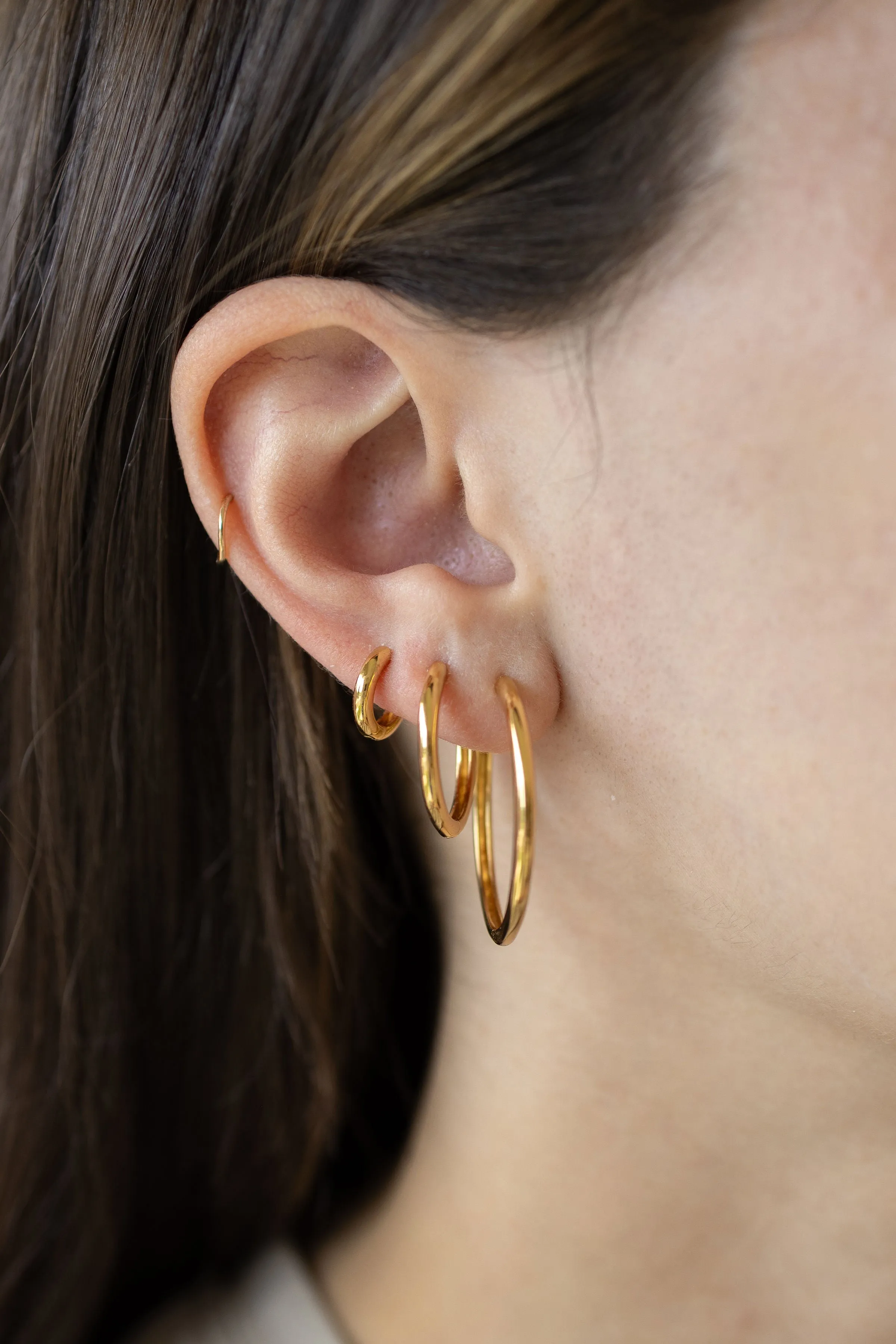 Large Hoop Earrings in Gold