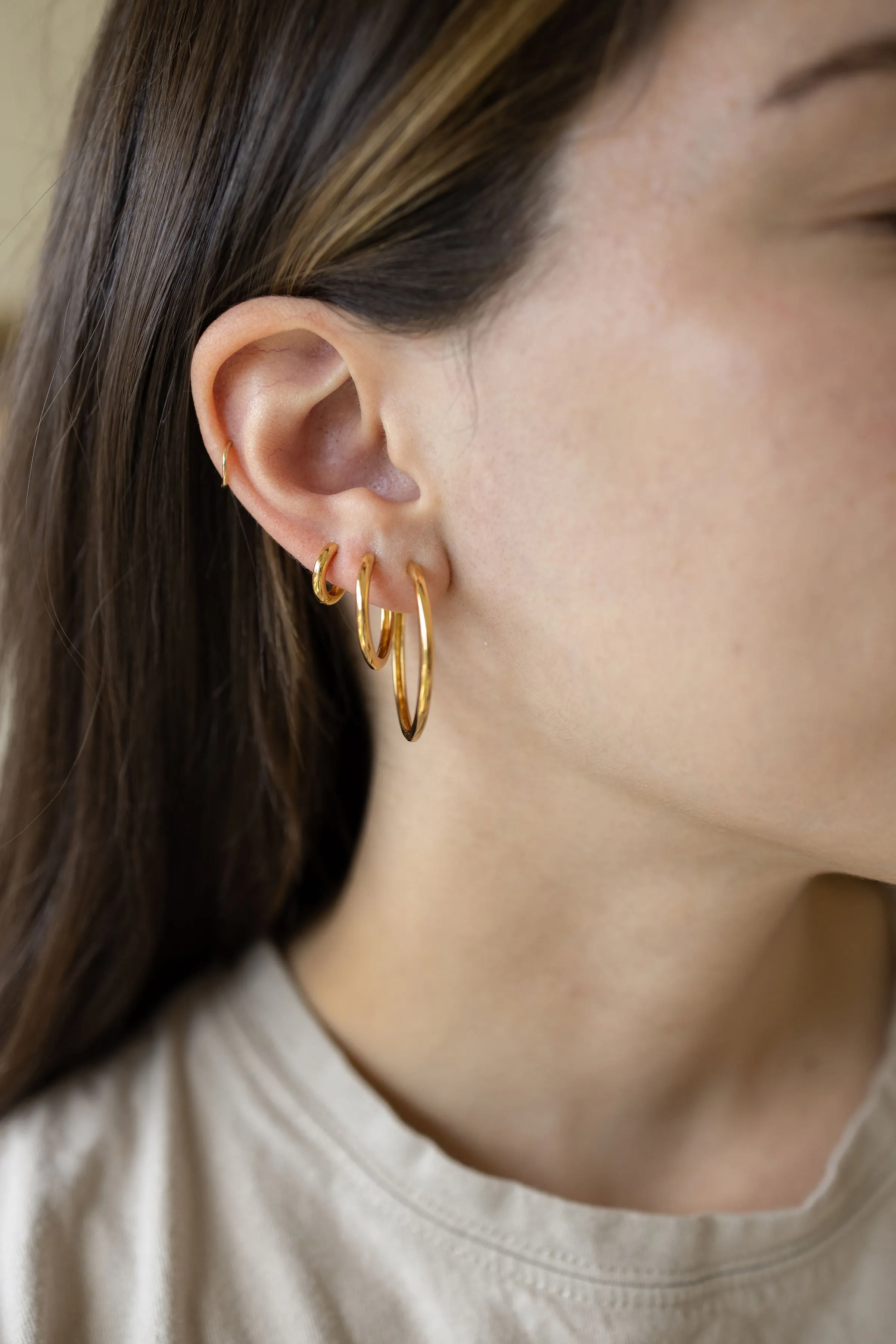 Large Hoop Earrings in Gold