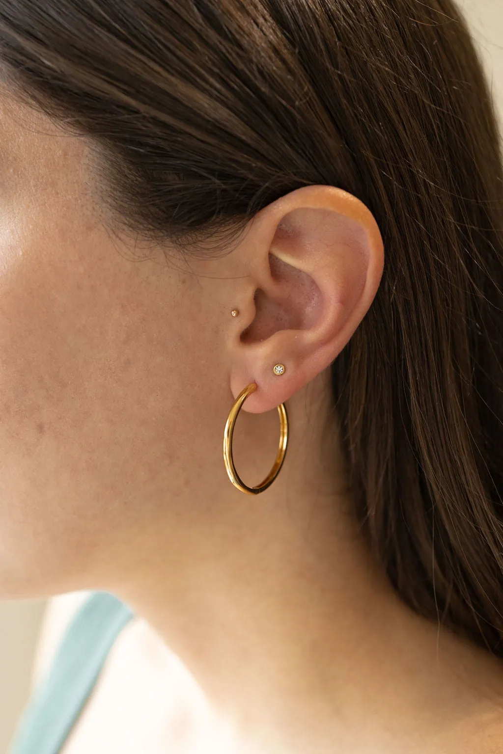 Large Hoop Earrings in Gold