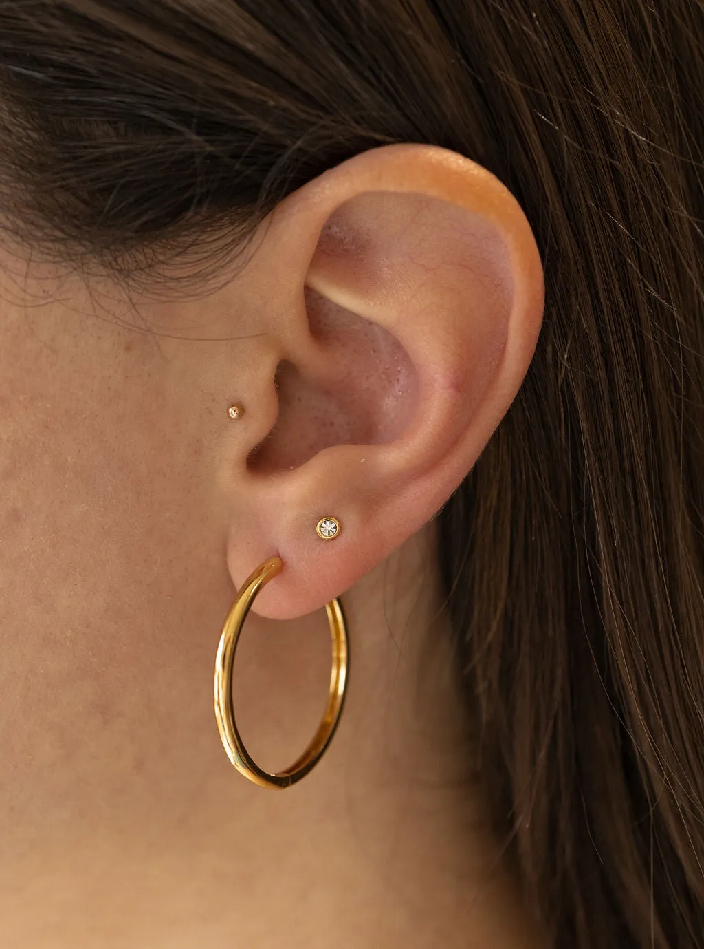 Large Hoop Earrings in Gold