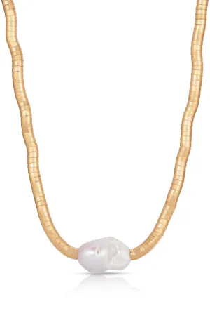 Liquid Gold and Pearl Choker