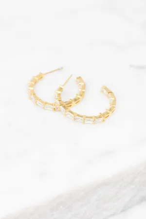 Live Your Dreams Gold Hoop Earrings