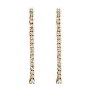 Long Diamond Tennis Earring