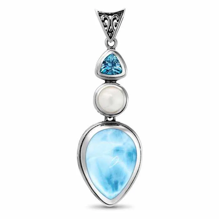 Marahlago "Azure Pear" Petite Necklace