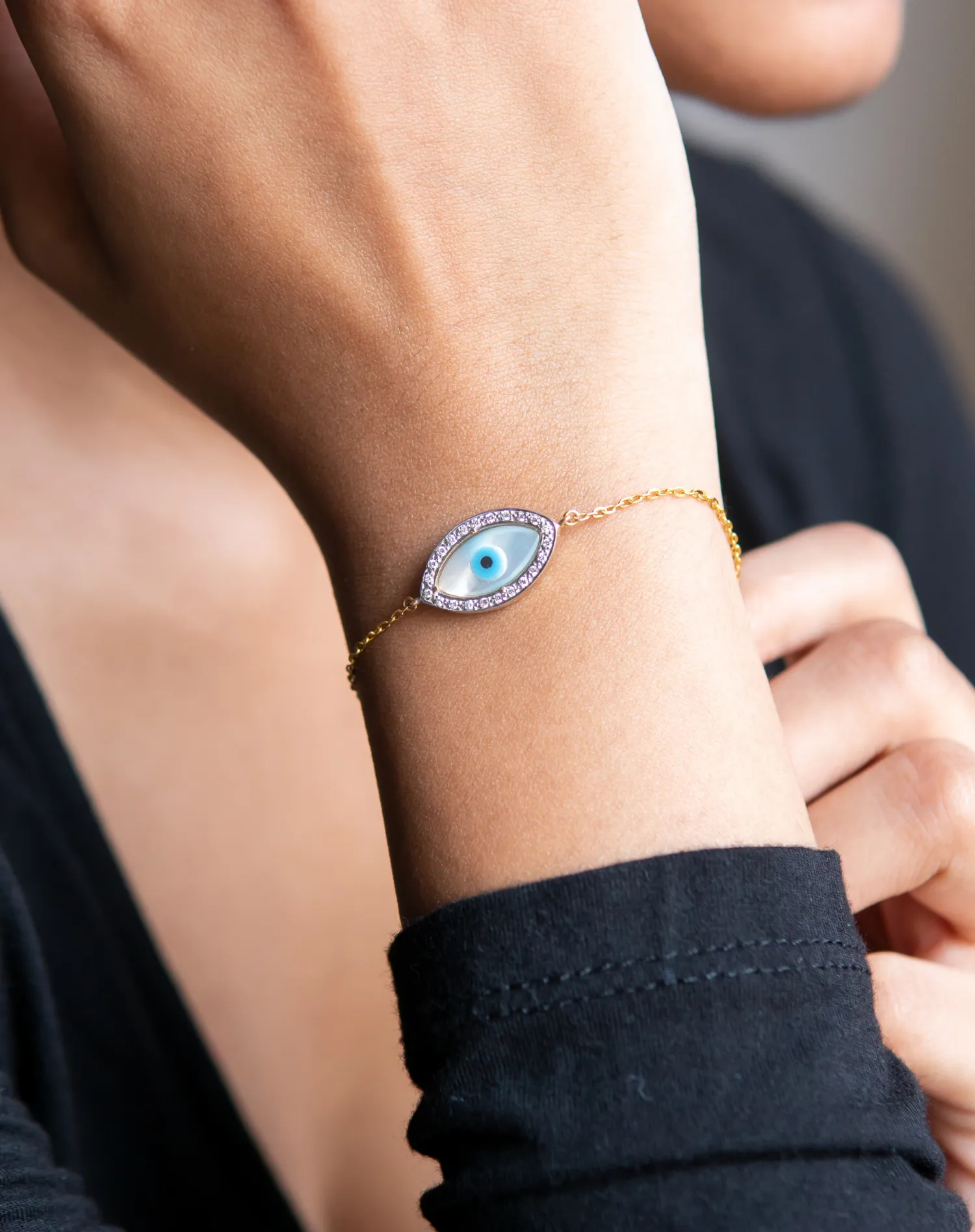 Marquise Evil Eye Diamond Bracelet