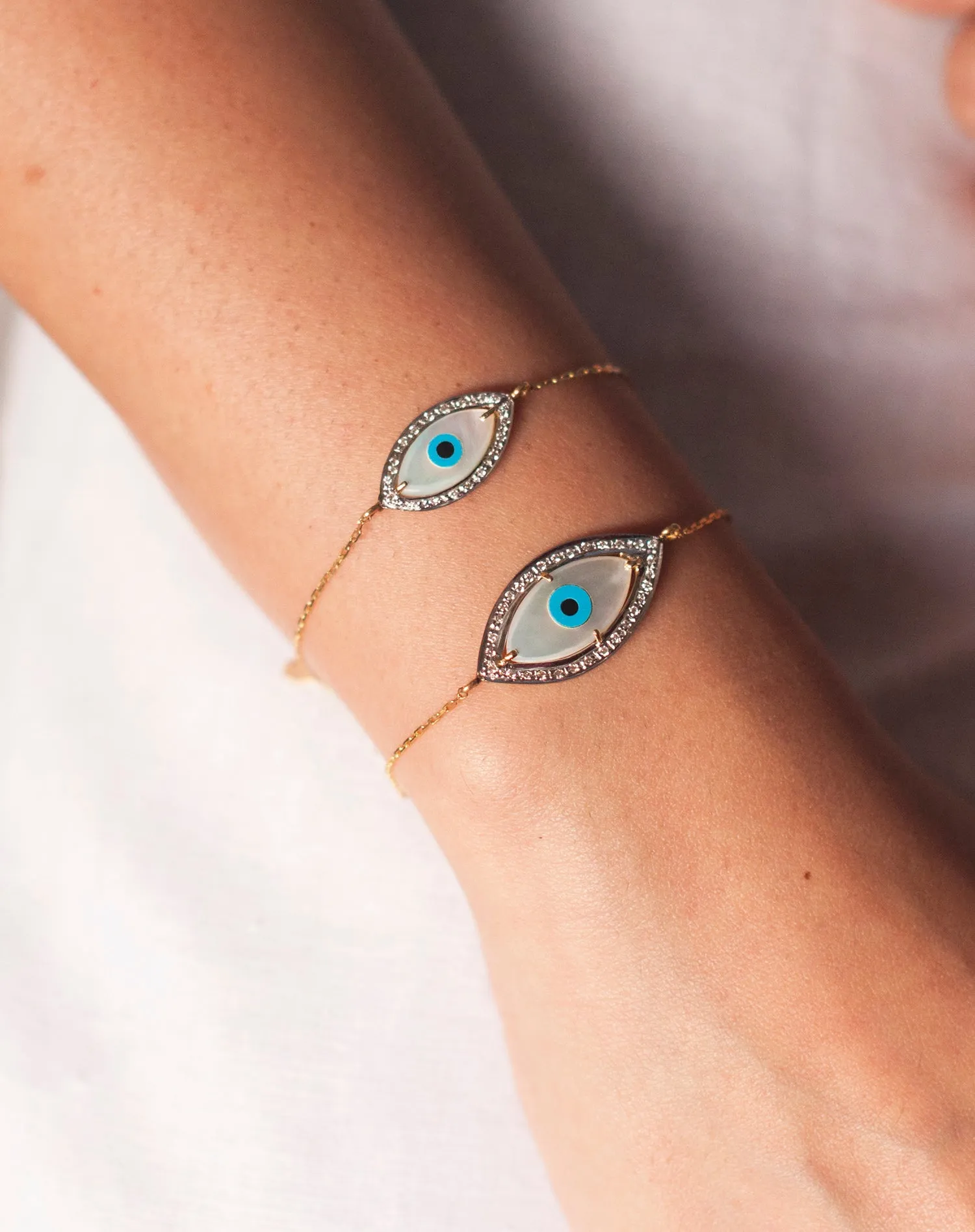 Marquise Evil Eye Diamond Bracelet