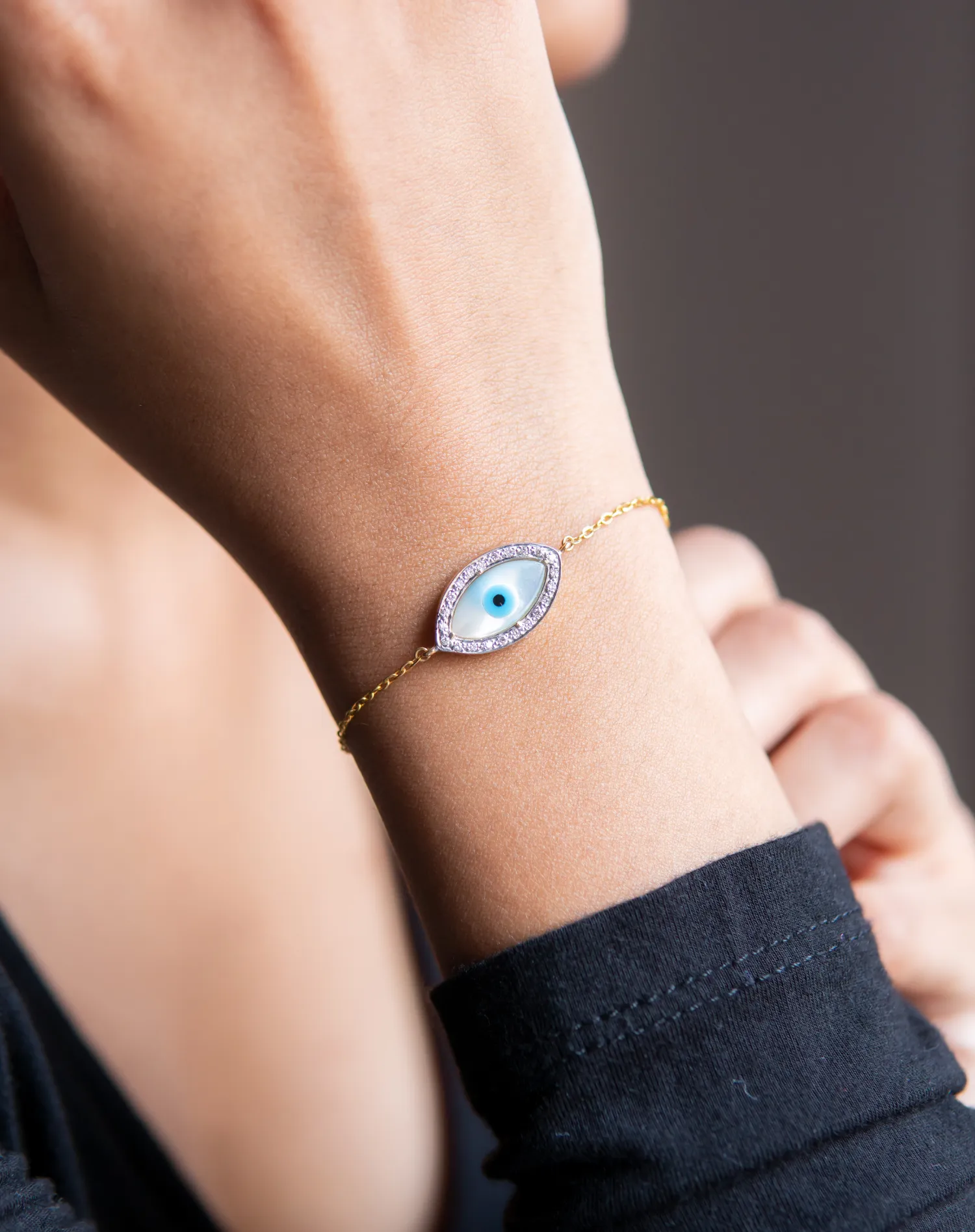 Marquise Evil Eye Diamond Bracelet