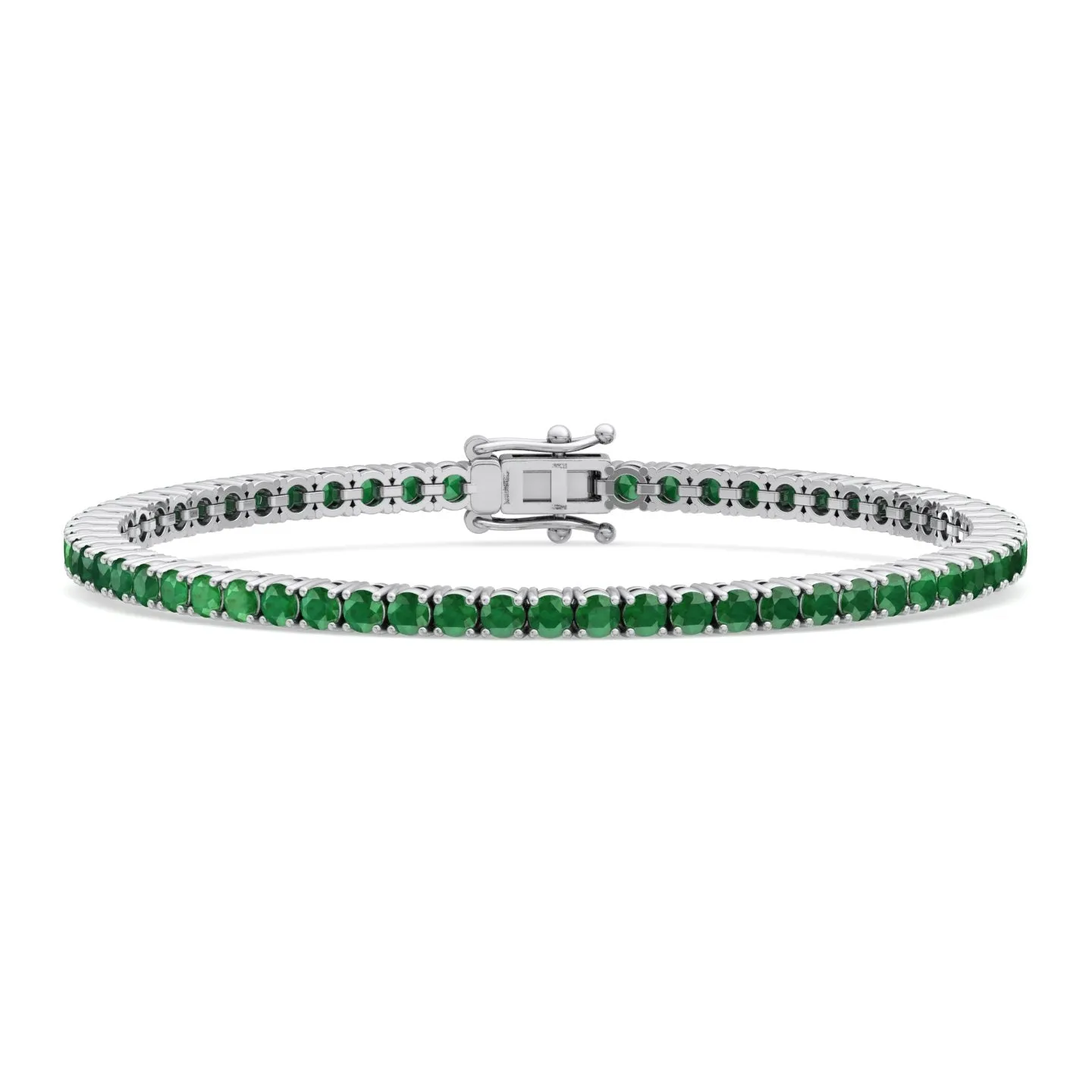 Medellin - 7CT Natural Green Emerald Tennis Bracelet