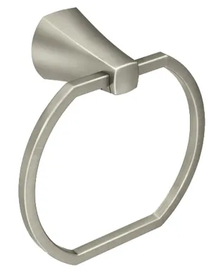 Moen Lindor MY8786BN Towel Ring, 5-7/16 in Dia Ring, Aluminum/Zinc, Brushed Nickel, Wall Mounting :CD  1: QUANTITY: 1