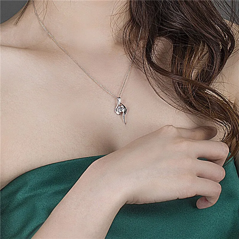 Moissanite Diamond Necklace 18K Gold Classic Design MS-209 Messi Jewelry