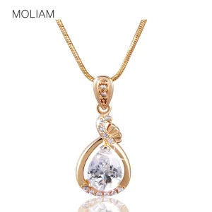 MOLIAM Fashion Women Necklace Gold-Color Slide Pendants Jewelry with Chain Gros Collier Femme 2016 MLP005,MLP006