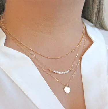 New  Fatima Hand Multilayer Hammer Chain Lariat Bar Necklace Long Strip Pendant Necklace Collar joyeria collier Women JHS018