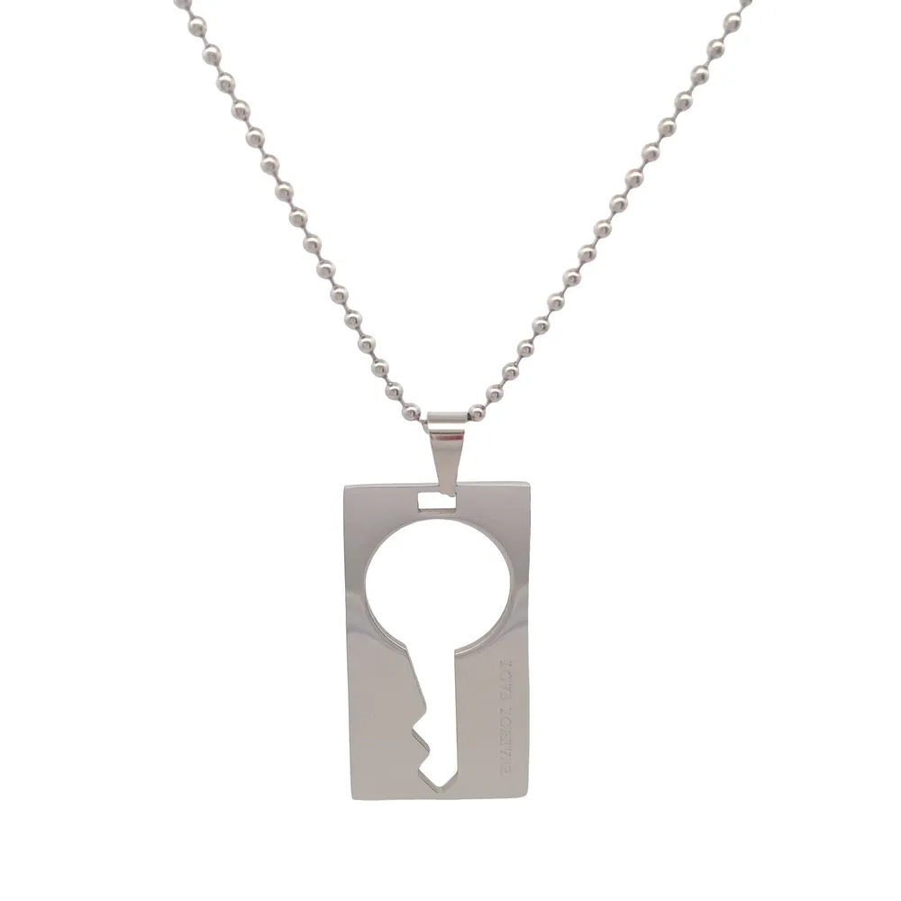 Nicholas Couple Key Stainless Steel Pendant Necklace