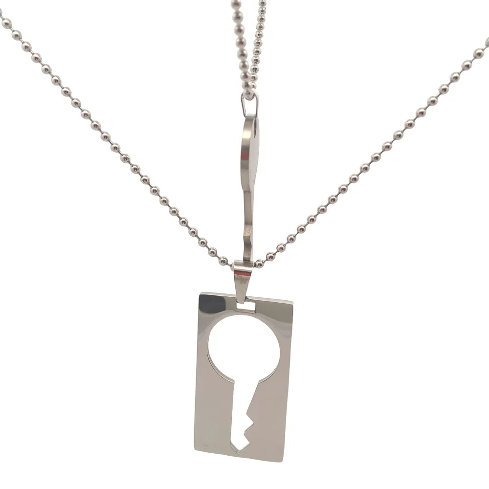 Nicholas Couple Key Stainless Steel Pendant Necklace