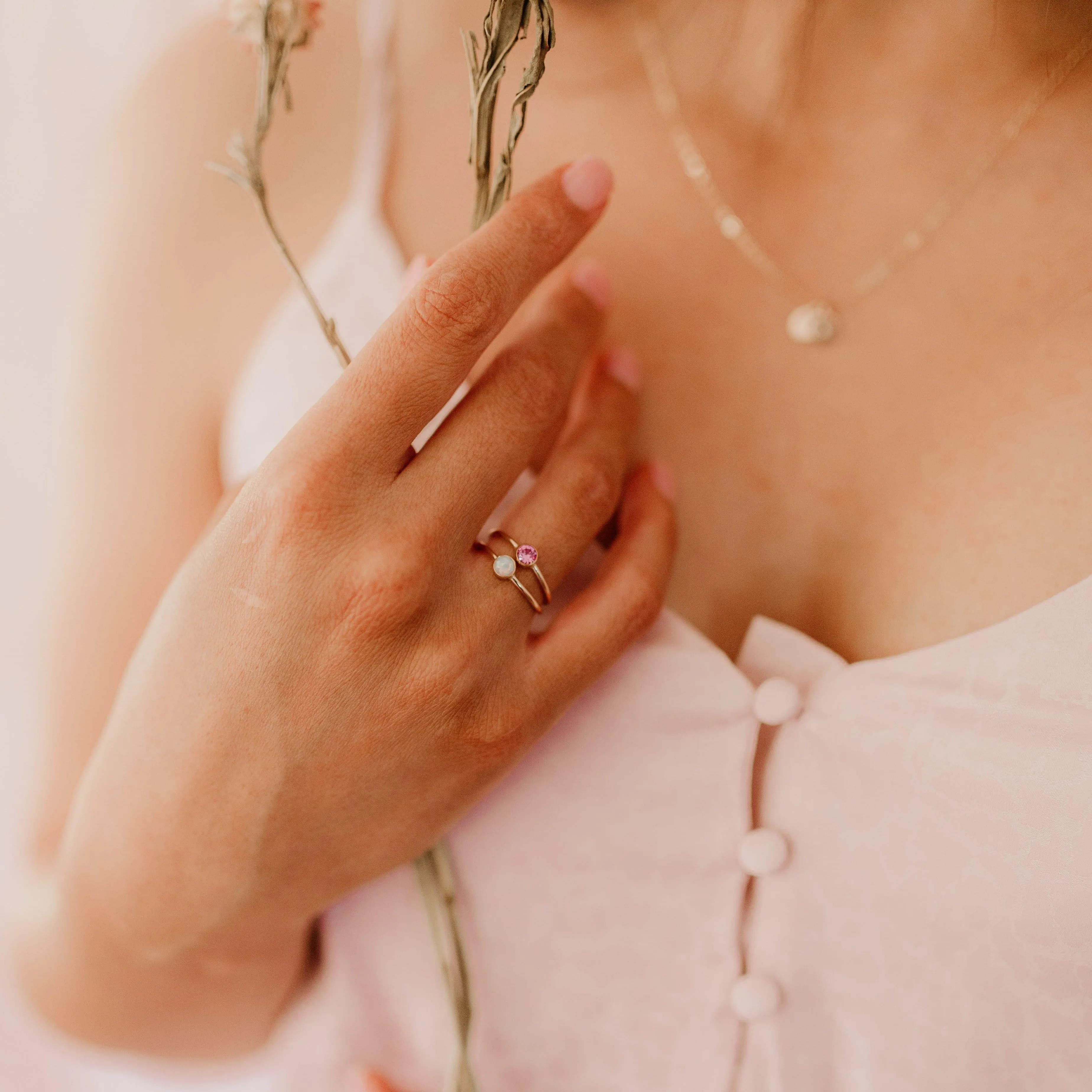 October Birthstone Ring ∙ Pink Tourmaline