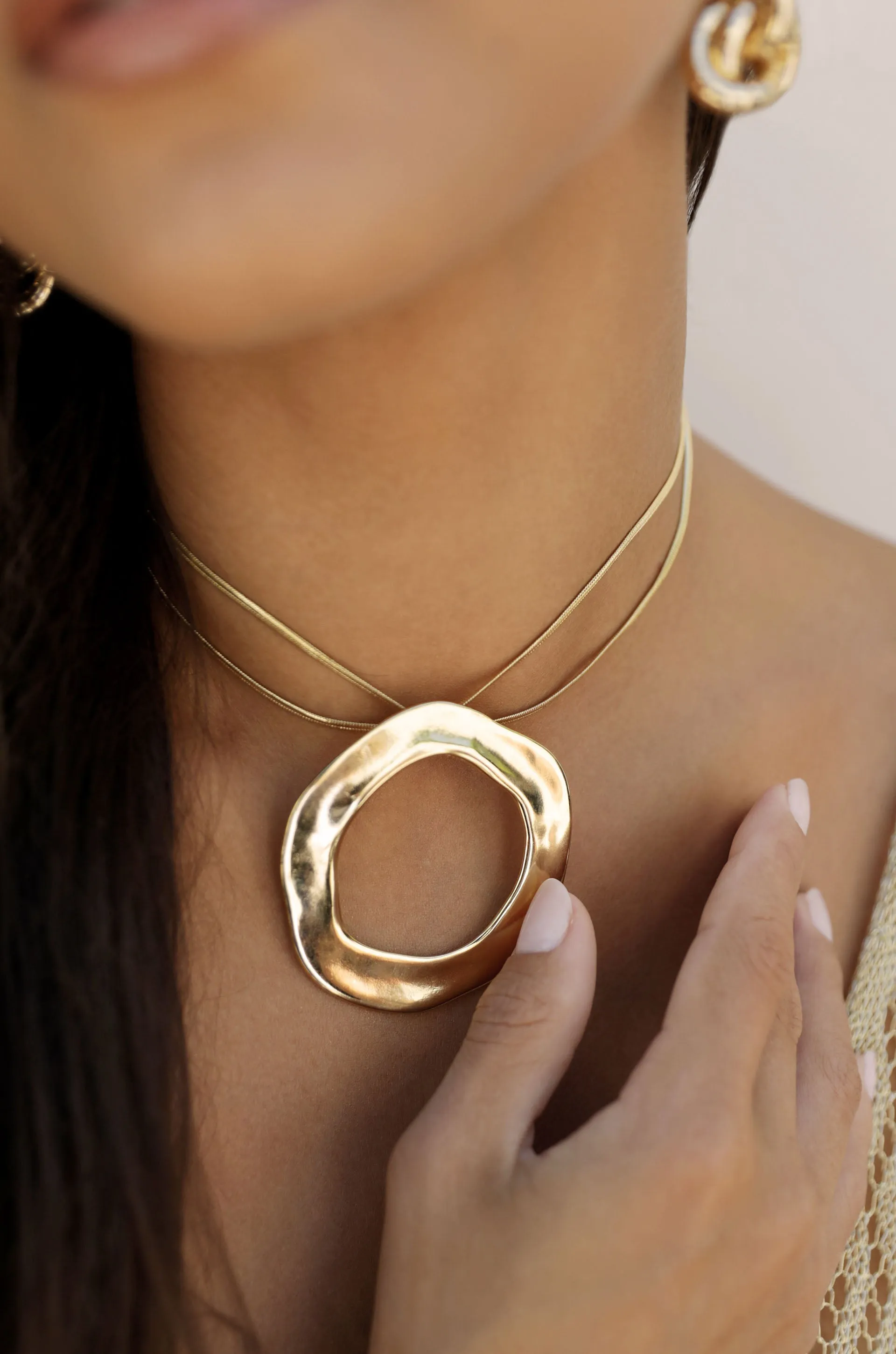 Open Circle Statement Necklace