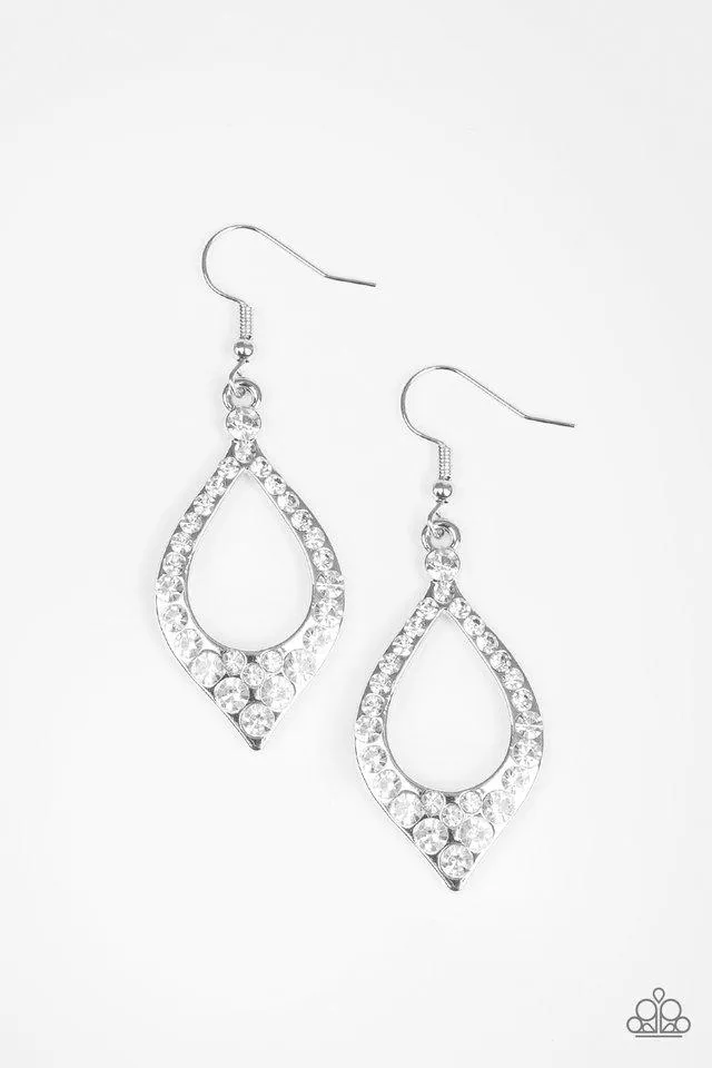 Paparazzi Earring ~ Finest First Lady - White