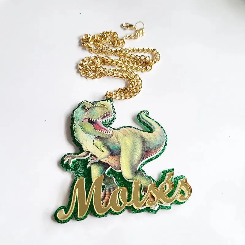 Personalised Kids Pendants acrylic Any Cartoon Character Nameplate Necklaces