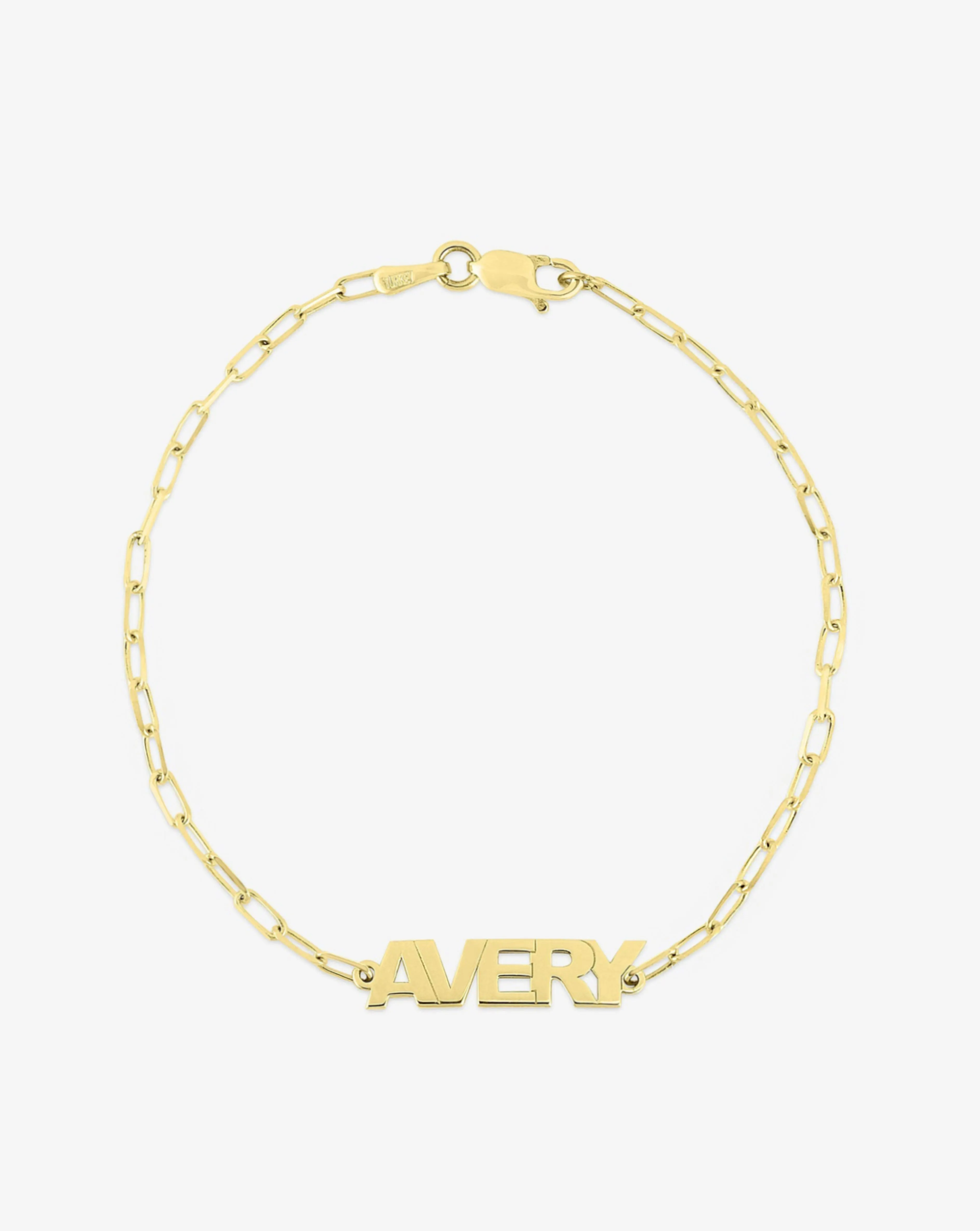 Personalized Block Name   Link Chain Bracelet