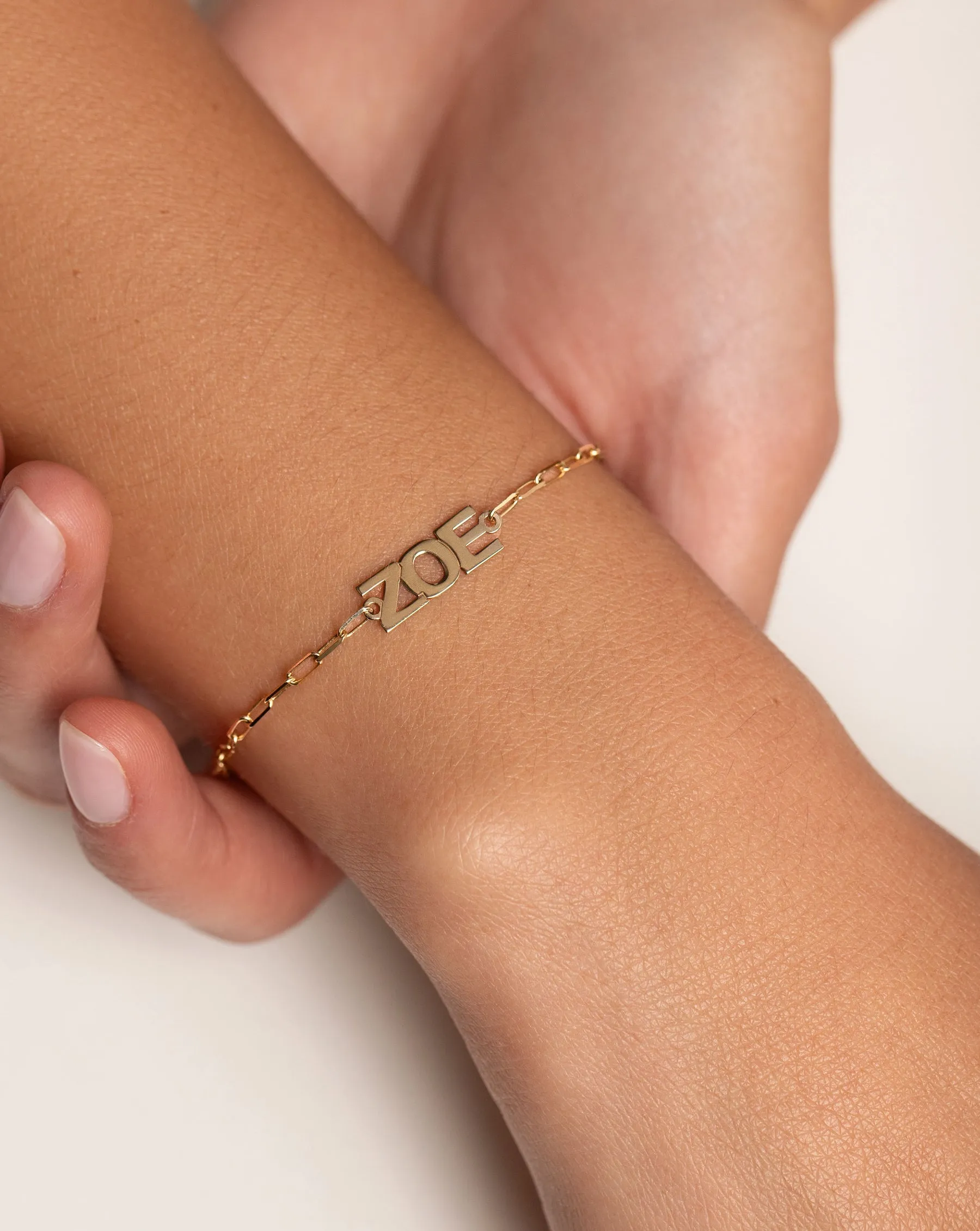 Personalized Block Name   Link Chain Bracelet