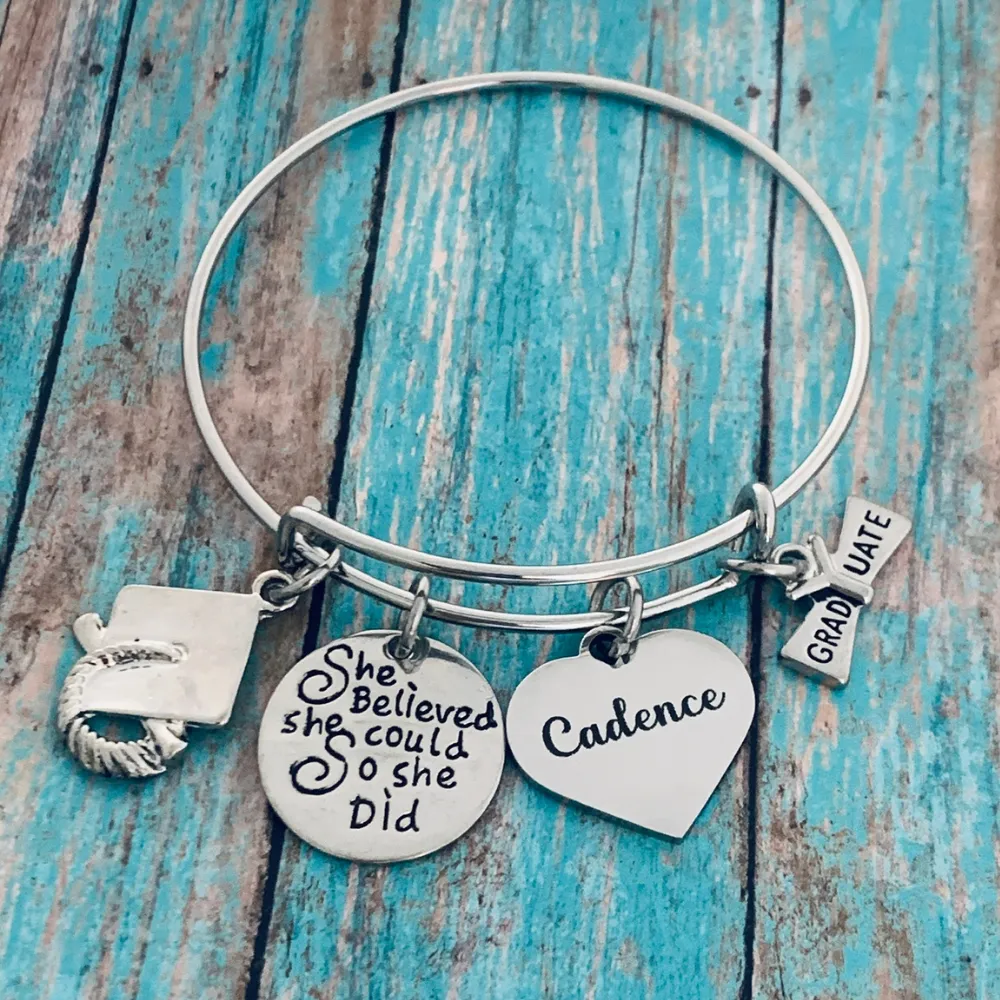 Personalized Engraved Graduation Bracelet