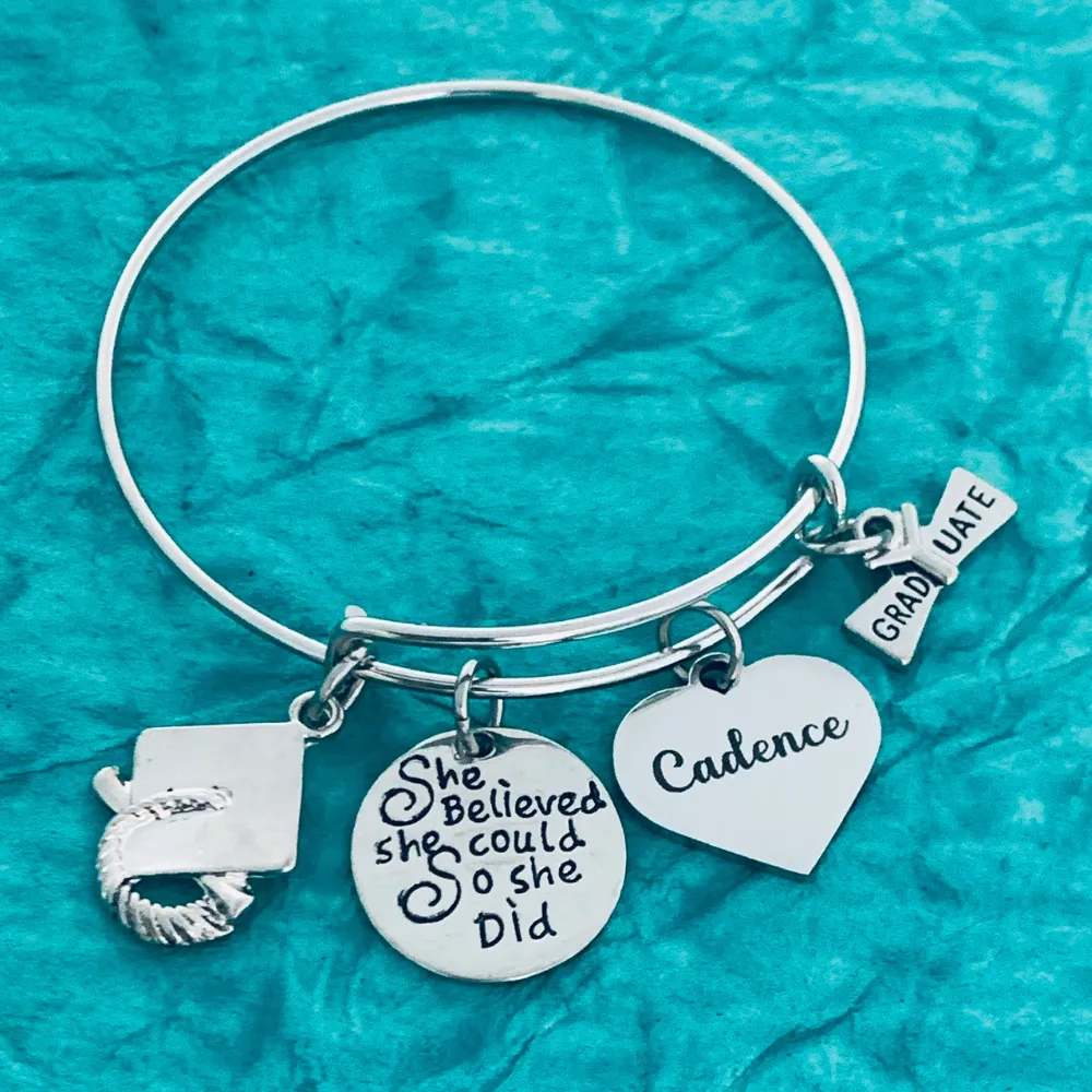 Personalized Engraved Graduation Bracelet