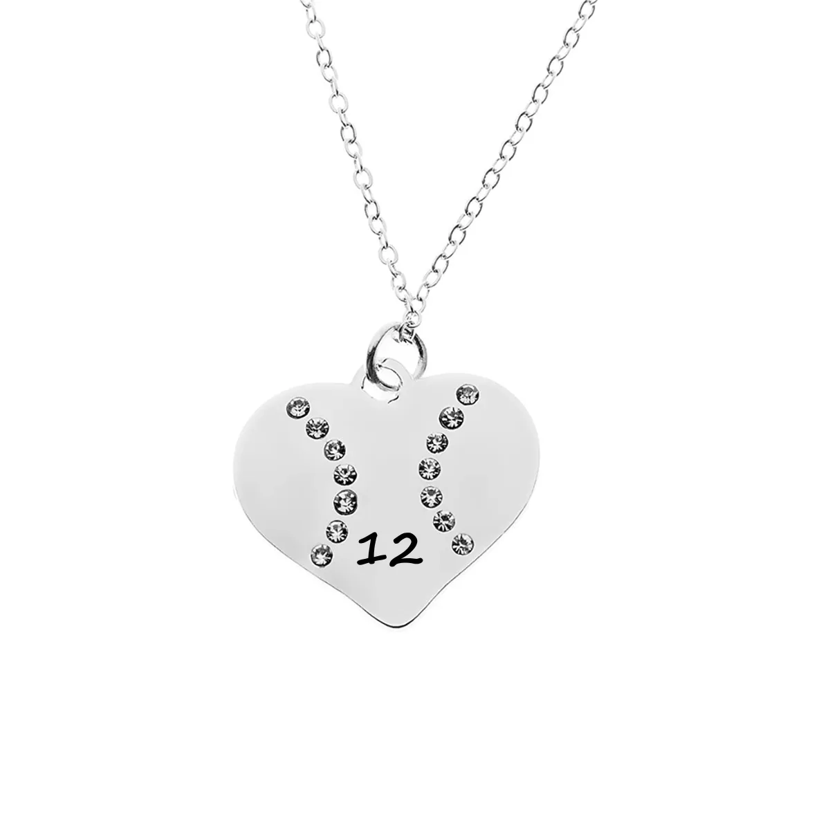 Personalized Engraved Softball Necklace - Pick Shape