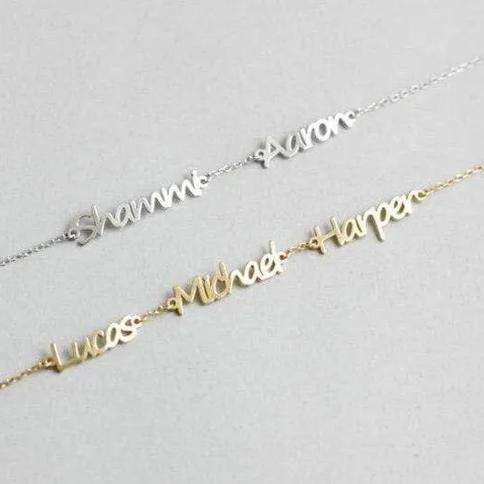 Personalized Three Name Bracelet