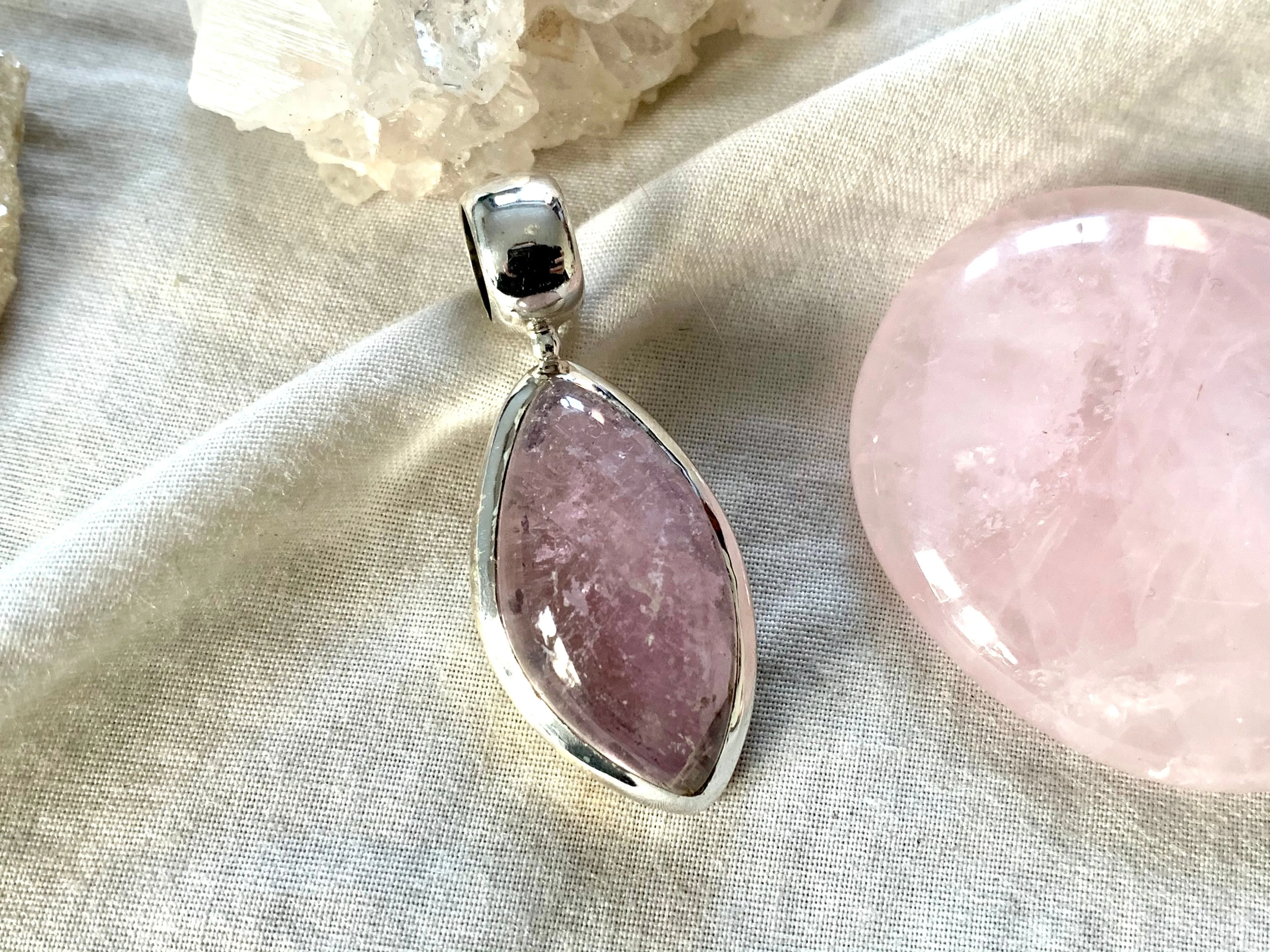 Pink Kunzite Tauria Pendant - Marquise