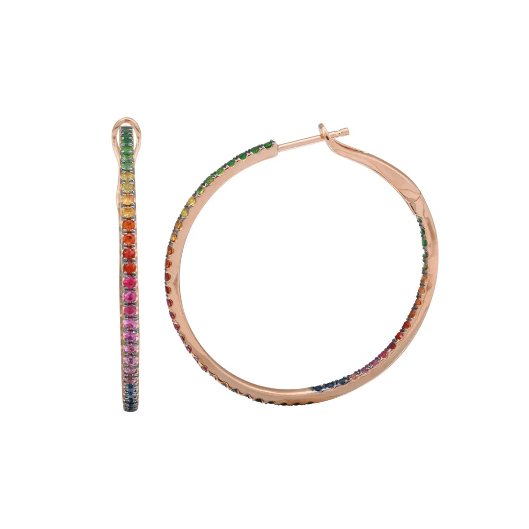 RAINBOW SAPPHIRE CLASSIC HOOPS