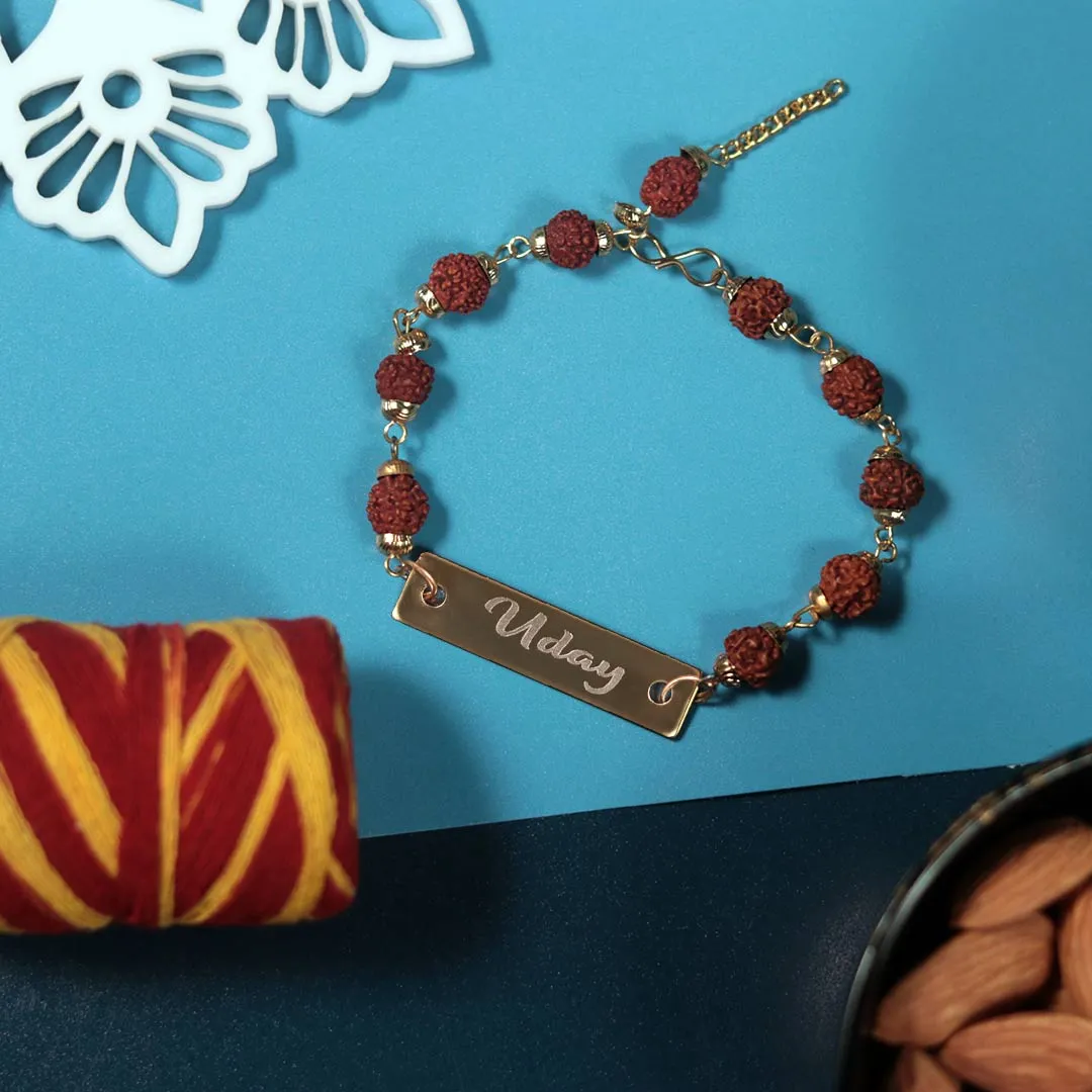 Rudraksha Name Bracelet Best Gift for Brother