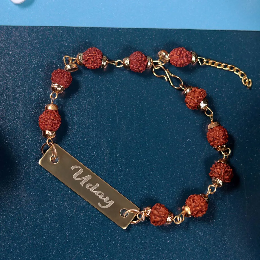 Rudraksha Name Bracelet Best Gift for Brother