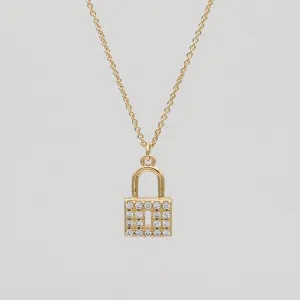 Sarai CZ Lock Necklace