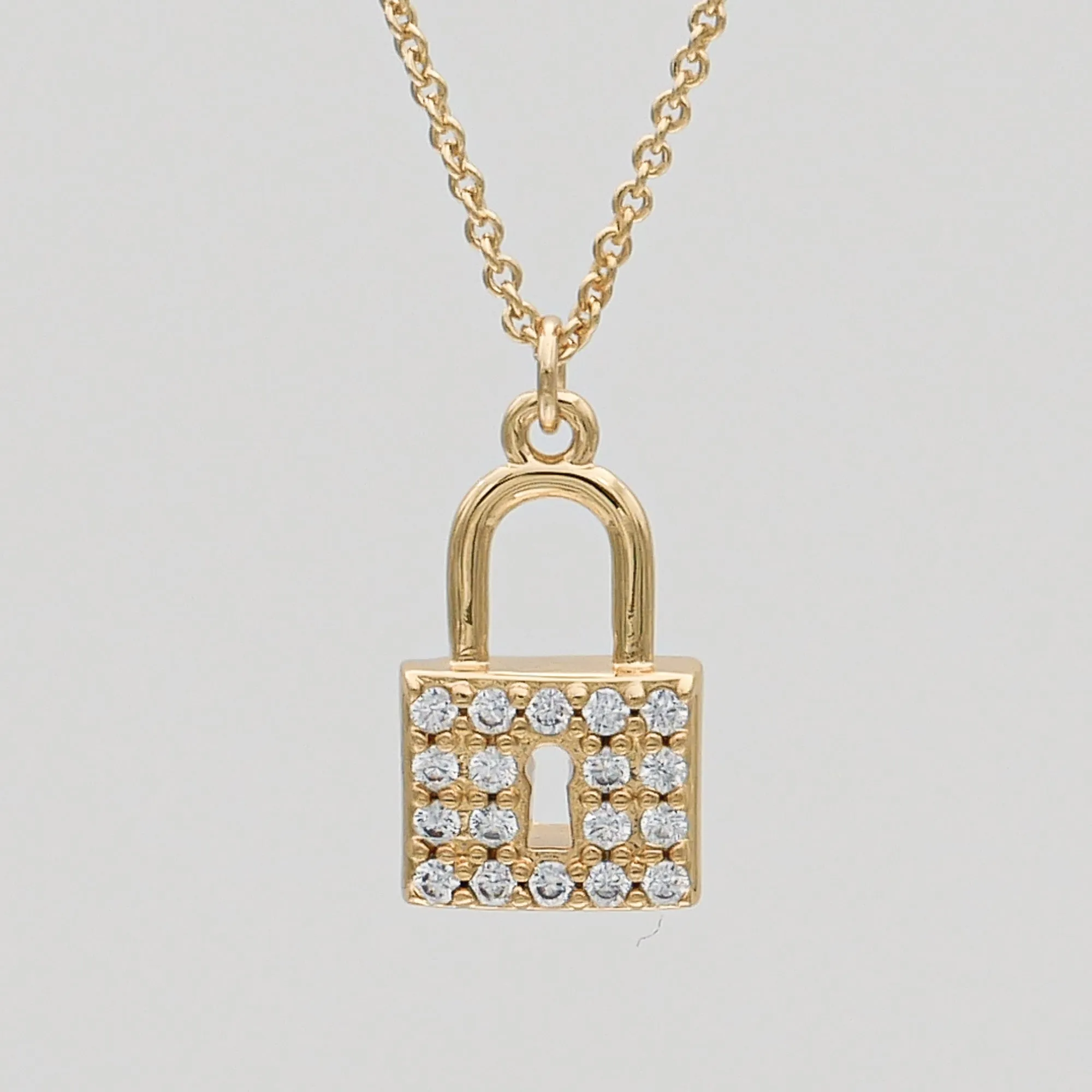 Sarai CZ Lock Necklace