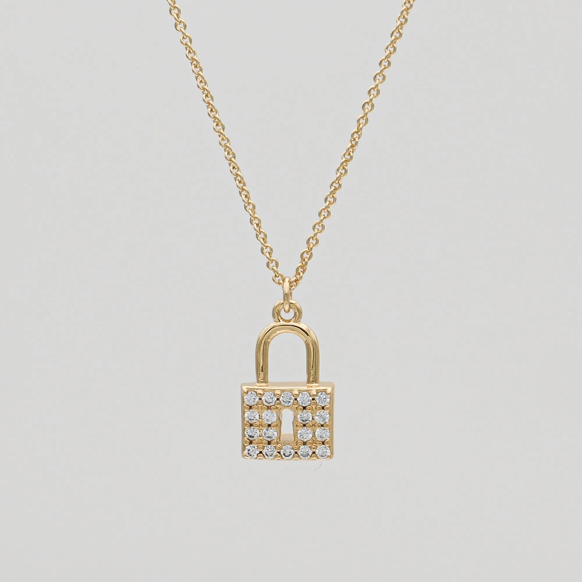 Sarai CZ Lock Necklace