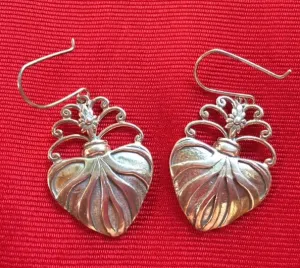 Silver Earrings- "Corazon Sagrado"