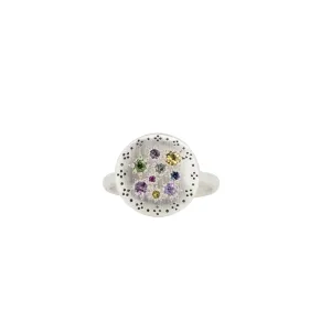 Silver Lights Multi Sapphire Ring