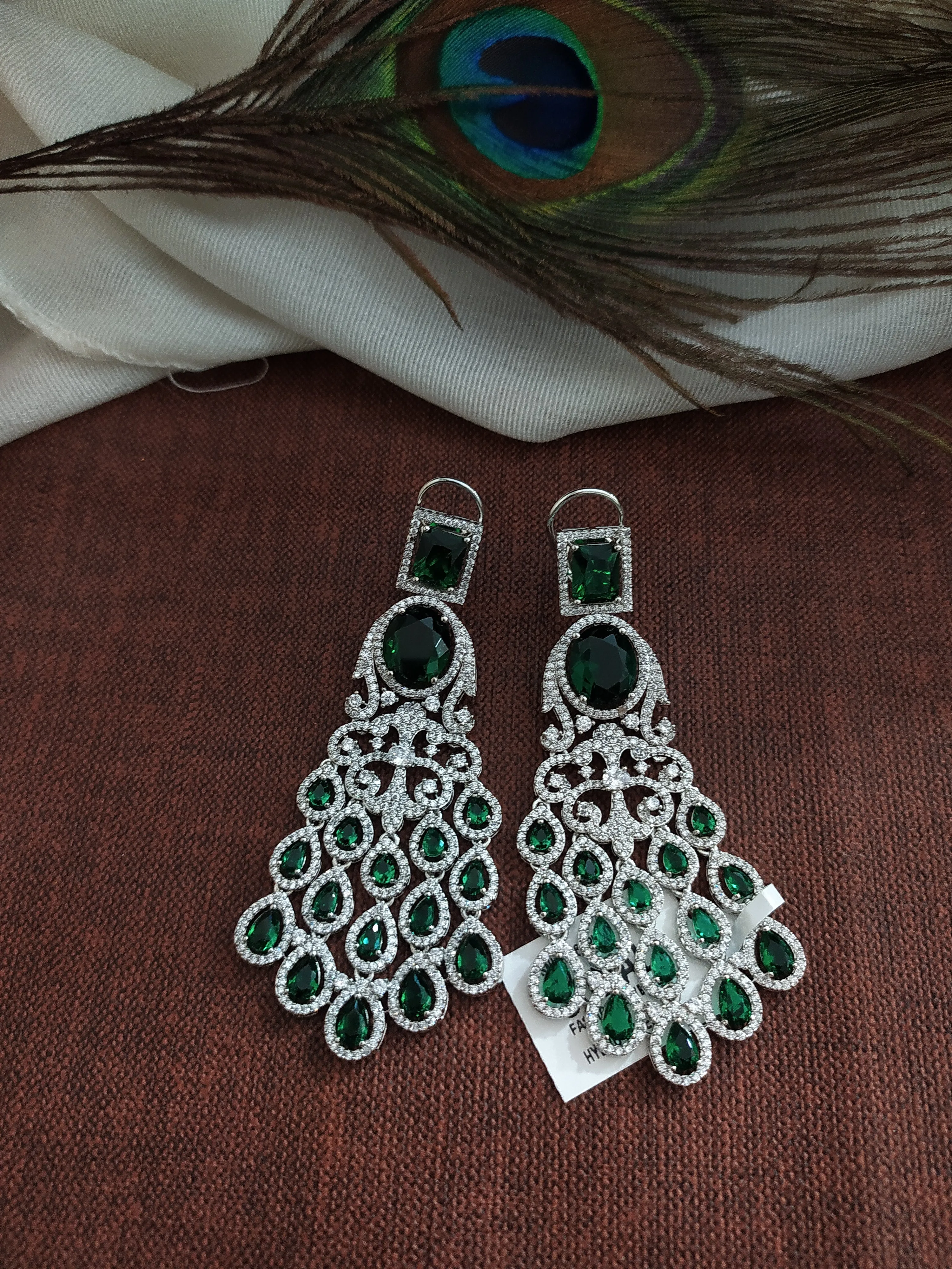 Silver-plated Chandelier Style Drop Earrings